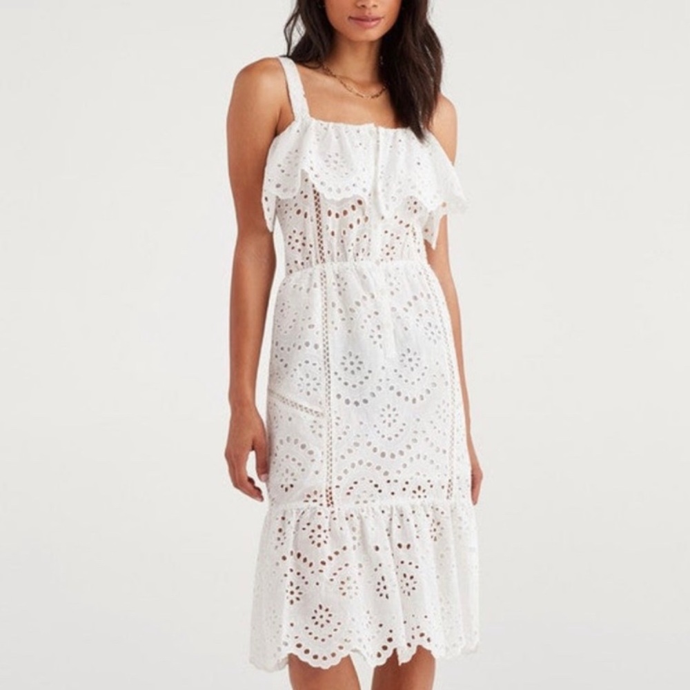 White Eyelet Midi Dress